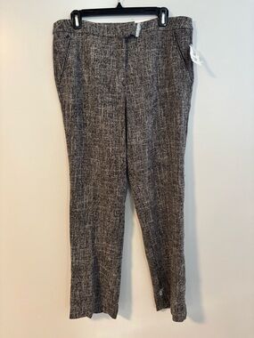 Cleo Tweed Dress Pants Straight Straight Leg Black White Salt & Pepper Size 12